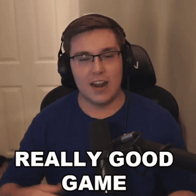 Man With Headphones And Glasses Saying Really Good Game GIF