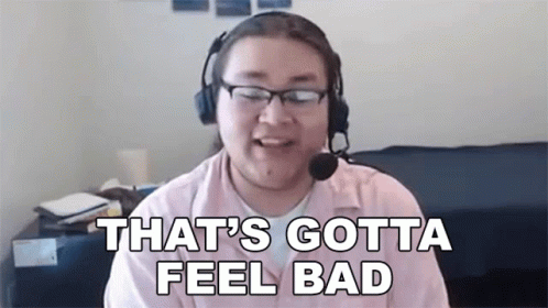 Man With Headphones And Glasses Saying That's Gotta Feel Bad GIF