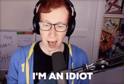 Man With Headphones And Glasses Says I'm An Idiot GIF