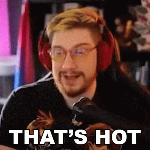 Man With Headphones And Glasses Says It's Hot GIF