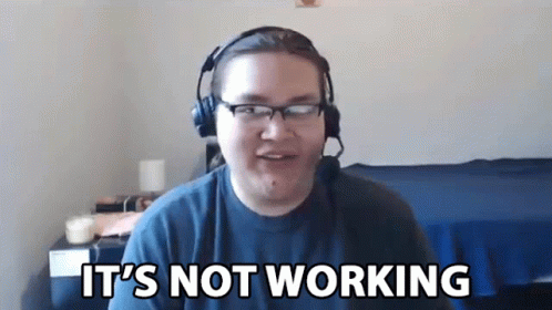 Man With Headphones And Glasses Says It's Not Working GIF