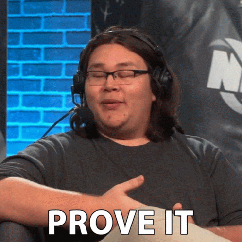 Man With Headphones And Glasses Says Prove It GIF