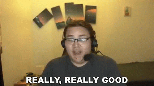 Man With Headphones And Glasses Says Really Really Good GIF