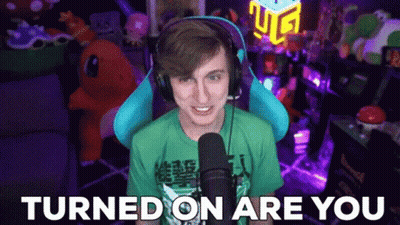 Man With Headphones And Green Shirt Says Turned On Are You GIF