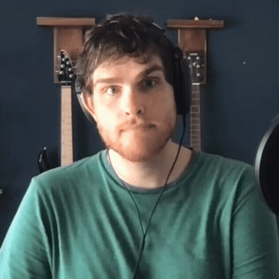Man With Headphones And Guitars GIF
