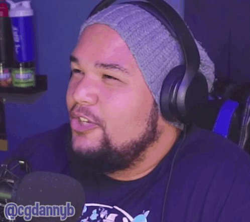 Man With Headphones And Hat Saying Good Morning GIF