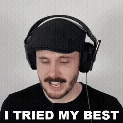 Man With Headphones And Hat Saying I Tried My Best GIF
