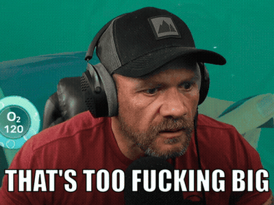 Man With Headphones And Hat Saying That's Too Fucking Big GIF