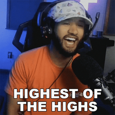 Man With Headphones And Hat Says Highest Of The Highs At Microphone GIF