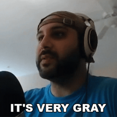 Man With Headphones And Hat Says It's Very Gray GIF