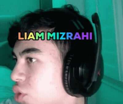 Man With Headphones And Liam Mizrahi On Forehead GIF