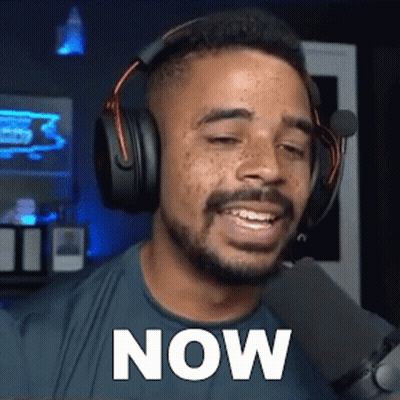 Man With Headphones And Microphone And Now Shirt GIF