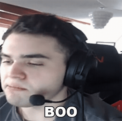 Man With Headphones And Microphone Saying Boo GIF