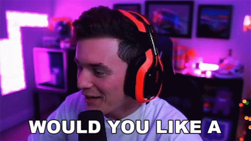 Man With Headphones And Microphone Saying Would You Like A GIF