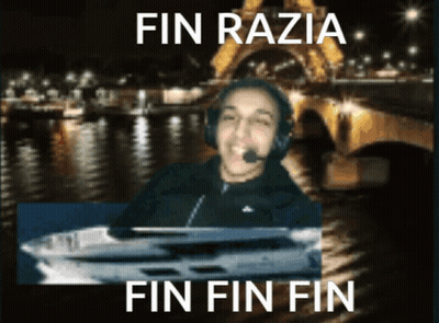 Man With Headphones And Microphone Says Fin Razia GIF