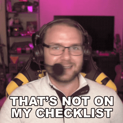 Man With Headphones And Microphone Says Not On Checklist GIF