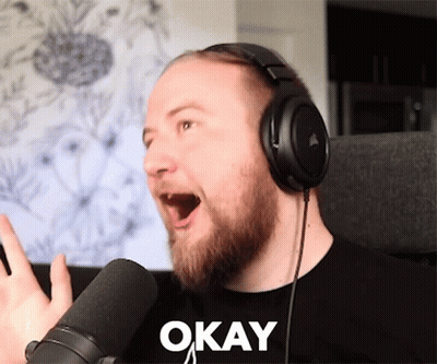 Man With Headphones And OK Shirt GIF