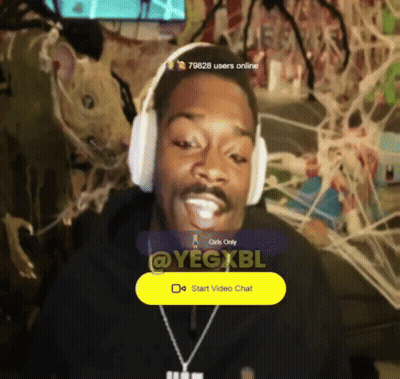 Man With Headphones And Start Video Chat Button GIF
