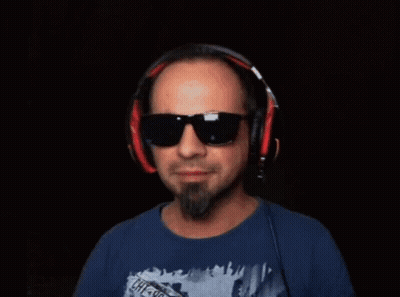 Man With Headphones And Sunglasses Dancing GIF