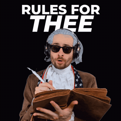 Man With Headphones And Sunglasses Holding Book Rules For Thee GIF