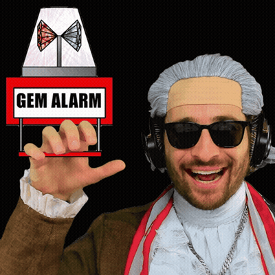 Man With Headphones And Sunglasses Holding Gem Alarm Sign GIF