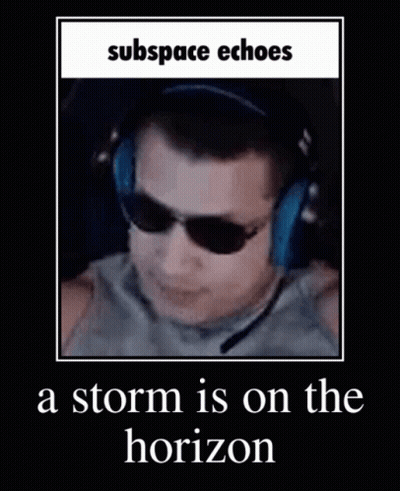 Man With Headphones And Sunglasses Saying A Storm Is On The Horizon GIF
