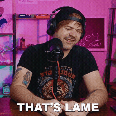 Man With Headphones And T-Shirt Saying That's Lame GIF