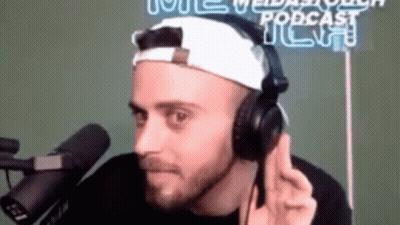 Man With Headphones And White Hat Making Peace Sign GIF