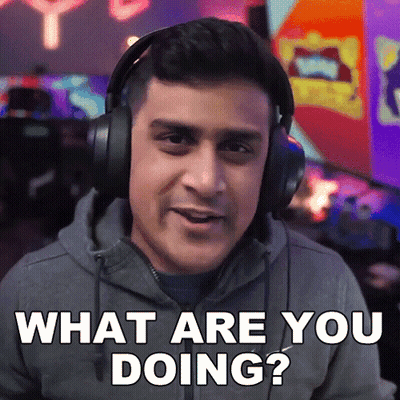 Man With Headphones Asks What Are You Doing GIF