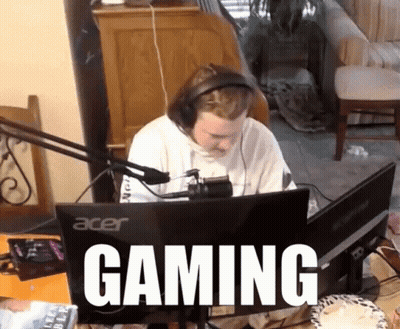 Man With Headphones At Acer Computer GIF