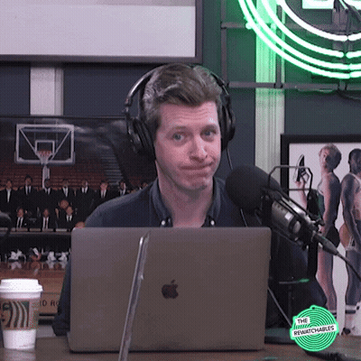 Man With Headphones At Apple Laptop And Microphone GIF