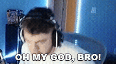 Man With Headphones At Computer Saying Oh My God Bro GIF
