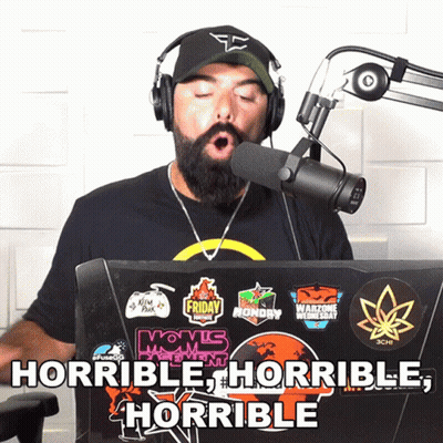 Man With Headphones At Mic Saying Horrible GIF