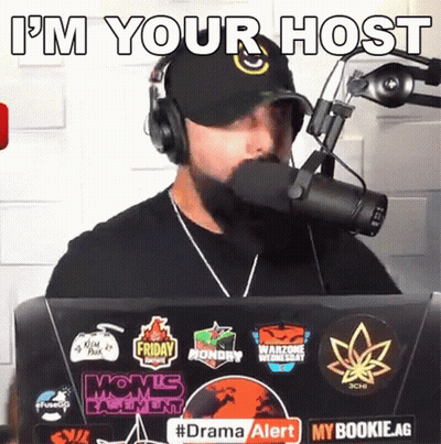 Man With Headphones At Microphone I'm Your Host GIF