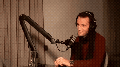Man With Headphones At Microphone GIF