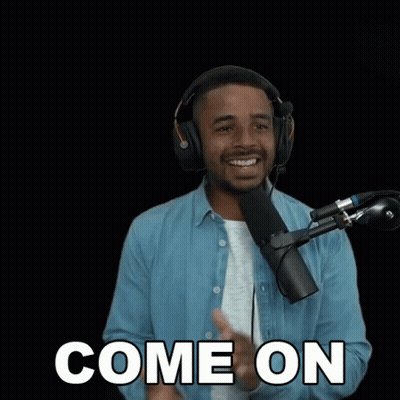 Man With Headphones at Microphone Saying Come On