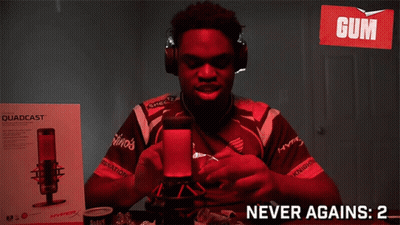 Man With Headphones At Microphone Saying Gum GIF