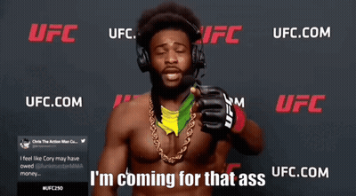 Man With Headphones At UFC Banner GIF