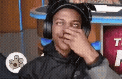 Man With Headphones Covering Nose GIF