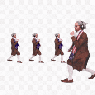 Man With Headphones Dancing In Line GIF