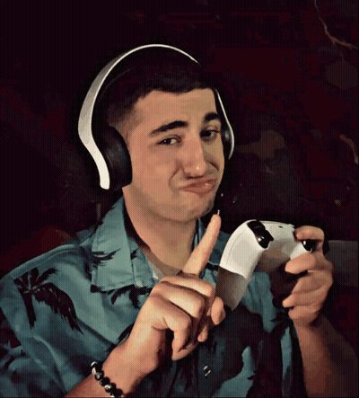 Man With Headphones Holding Video Game Controller GIF