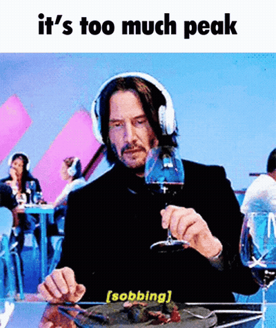 Man With Headphones Holding Wine And Food GIF