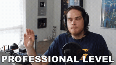 Man With Headphones In Front Of Microphone Professional Level GIF