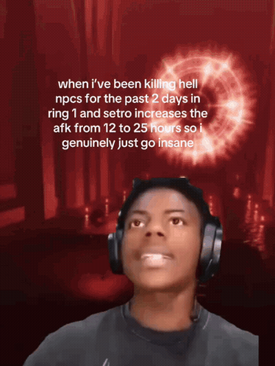 Man With Headphones Looking Up At Red Background Saying When I've Been Killing Hell GIF