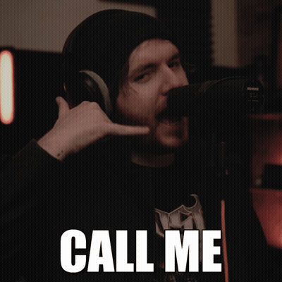 Man With Headphones Making Call Me Sign GIF
