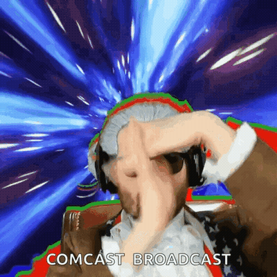 Man With Headphones Making Comcast Broadcast GIF