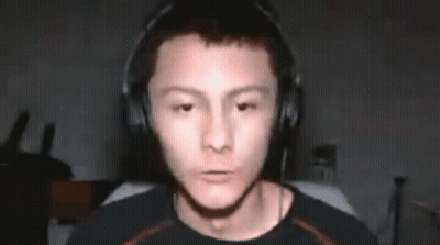 Man With Headphones Making Funny Face GIF