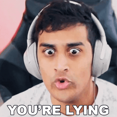 Man With Headphones Making Funny Face Saying You're Lying GIF