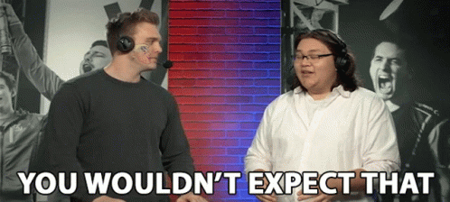 Man With Headphones Next To Man With You Wouldn't Expect That GIF