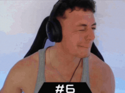 Man With Headphones Number 6 On Bottom GIF